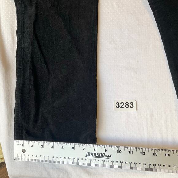 Gloria Vanderbilt Women Corduroy Pants size 12Petite Black Mid Rise Straight Fit - Picture 6 of 10